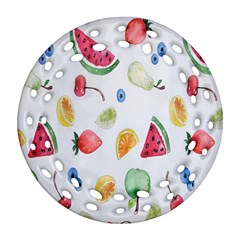 Fruit Summer Vitamin Watercolor Ornament (round Filigree) by artworkshop