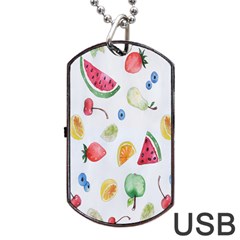 Fruit Summer Vitamin Watercolor Dog Tag Usb Flash (one Side) by artworkshop