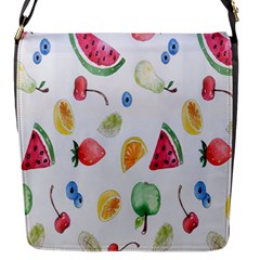 Fruit Summer Vitamin Watercolor Flap Closure Messenger Bag (s) by artworkshop