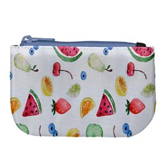 Fruit Summer Vitamin Watercolor Large Coin Purse by artworkshop