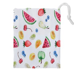 Fruit Summer Vitamin Watercolor Drawstring Pouch (4xl) by artworkshop