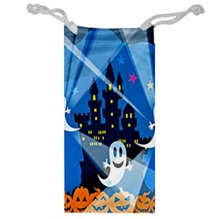 Halloween Ghosts Haunted House Jewelry Bag by artworkshop