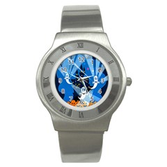 Halloween Ghosts Haunted House Stainless Steel Watch by artworkshop