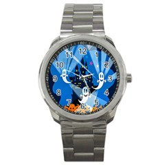 Halloween Ghosts Haunted House Sport Metal Watch by artworkshop