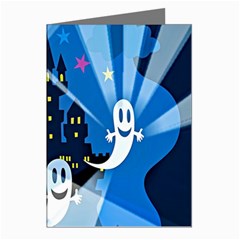 Halloween Ghosts Haunted House Greeting Cards (pkg Of 8) by artworkshop