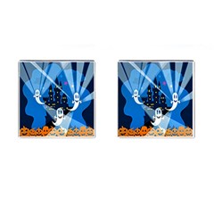 Halloween Ghosts Haunted House Cufflinks (square) by artworkshop