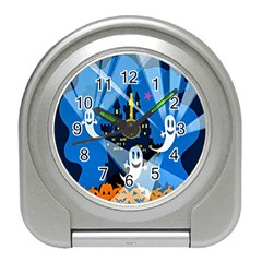 Halloween Ghosts Haunted House Travel Alarm Clock by artworkshop