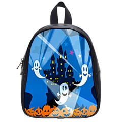 Halloween Ghosts Haunted House School Bag (small) by artworkshop