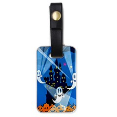 Halloween Ghosts Haunted House Luggage Tag (one Side) by artworkshop