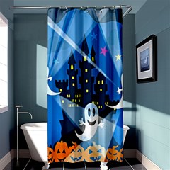 Halloween Ghosts Haunted House Shower Curtain 36  X 72  (stall)  by artworkshop