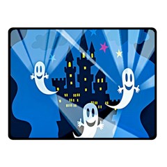 Halloween Ghosts Haunted House Fleece Blanket (small) by artworkshop