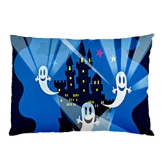 Halloween Ghosts Haunted House Pillow Case (two Sides) by artworkshop