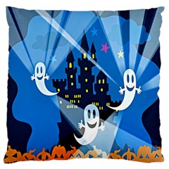 Halloween Ghosts Haunted House Large Cushion Case (two Sides) by artworkshop