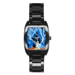 Halloween Ghosts Haunted House Stainless Steel Barrel Watch by artworkshop