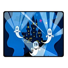 Halloween Ghosts Haunted House Double Sided Fleece Blanket (small) by artworkshop