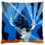 Halloween Ghosts Haunted House Large Flano Cushion Case (Two Sides) Front