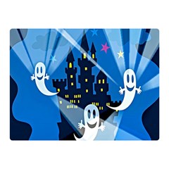 Halloween Ghosts Haunted House Double Sided Flano Blanket (mini) by artworkshop