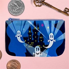 Halloween Ghosts Haunted House Large Coin Purse by artworkshop