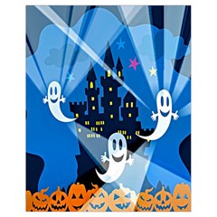 Halloween Ghosts Haunted House Drawstring Bag (small) by artworkshop