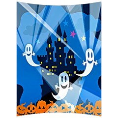 Halloween Ghosts Haunted House Back Support Cushion by artworkshop