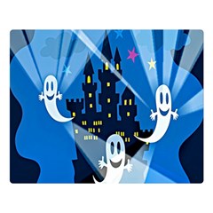 Halloween Ghosts Haunted House Flano Blanket (large) by artworkshop