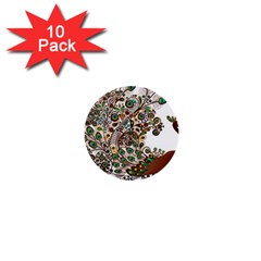 Peacock Graceful Bird Animal 1  Mini Buttons (10 Pack)  by artworkshop