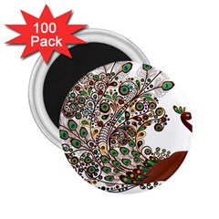 Peacock Graceful Bird Animal 2 25  Magnets (100 Pack)  by artworkshop