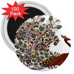 Peacock Graceful Bird Animal 3  Magnets (100 pack) Front