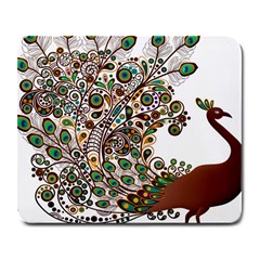 Peacock Graceful Bird Animal Large Mousepad by artworkshop