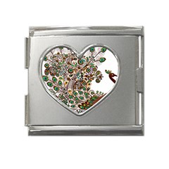 Peacock Graceful Bird Animal Mega Link Heart Italian Charm (18mm) by artworkshop