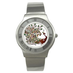 Peacock Graceful Bird Animal Stainless Steel Watch by artworkshop