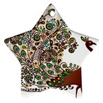 Peacock Graceful Bird Animal Star Ornament (Two Sides) Front