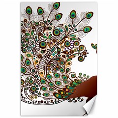 Peacock Graceful Bird Animal Canvas 24  X 36  by artworkshop