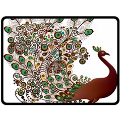 Peacock Graceful Bird Animal Fleece Blanket (large) by artworkshop