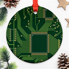 Technology Board Trace Digital Round Ornament (two Sides) by artworkshop