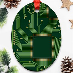 Technology Board Trace Digital Oval Ornament (two Sides) by artworkshop