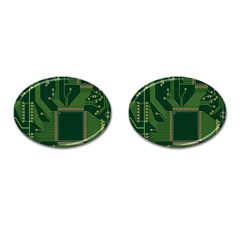 Technology Board Trace Digital Cufflinks (oval) by artworkshop