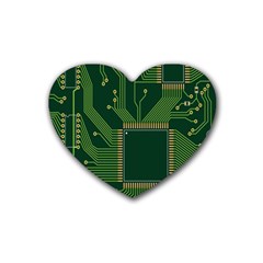 Technology Board Trace Digital Rubber Heart Coaster (4 Pack) by artworkshop