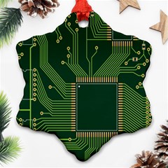 Technology Board Trace Digital Snowflake Ornament (two Sides) by artworkshop