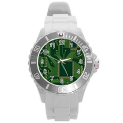 Technology Board Trace Digital Round Plastic Sport Watch (l) by artworkshop