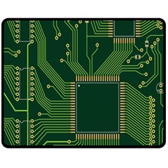 Technology Board Trace Digital Double Sided Fleece Blanket (medium) by artworkshop