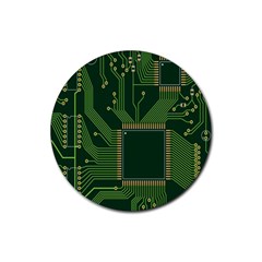 Technology Board Trace Digital Rubber Round Coaster (4 Pack)