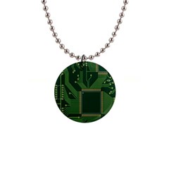 Technology Board Trace Digital 1  Button Necklace by artworkshop