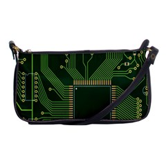 Technology Board Trace Digital Shoulder Clutch Bag by artworkshop