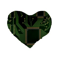 Technology Board Trace Digital Standard 16  Premium Heart Shape Cushions by artworkshop