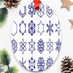 Various Types Of Snowflakes Ornament (oval) by artworkshop