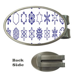 Various Types Of Snowflakes Money Clips (oval)  by artworkshop