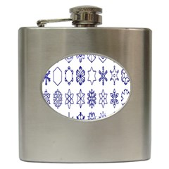 Various Types Of Snowflakes Hip Flask (6 Oz) by artworkshop