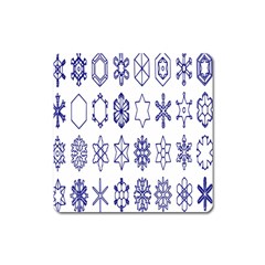 Various Types Of Snowflakes Square Magnet by artworkshop