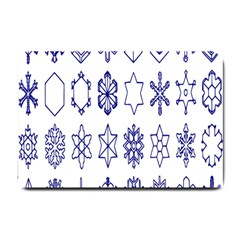 Various Types Of Snowflakes Small Doormat by artworkshop